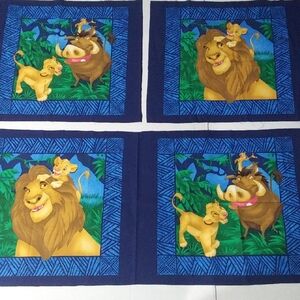 Disney Lion King Blue Fabric 4 Panels